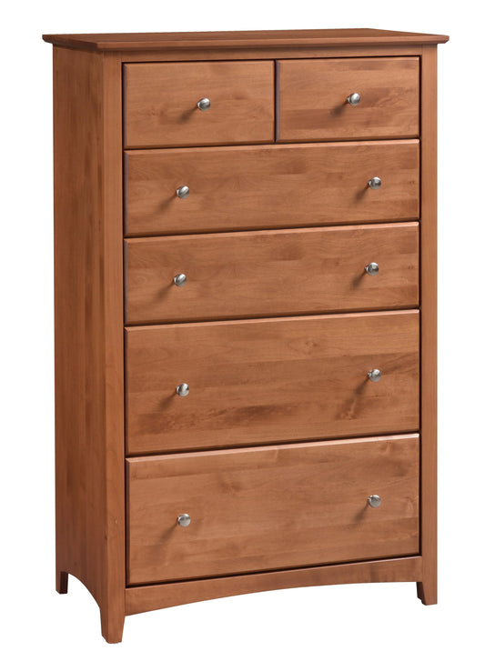 Commode à 6 tiroirs en aulne Shaker