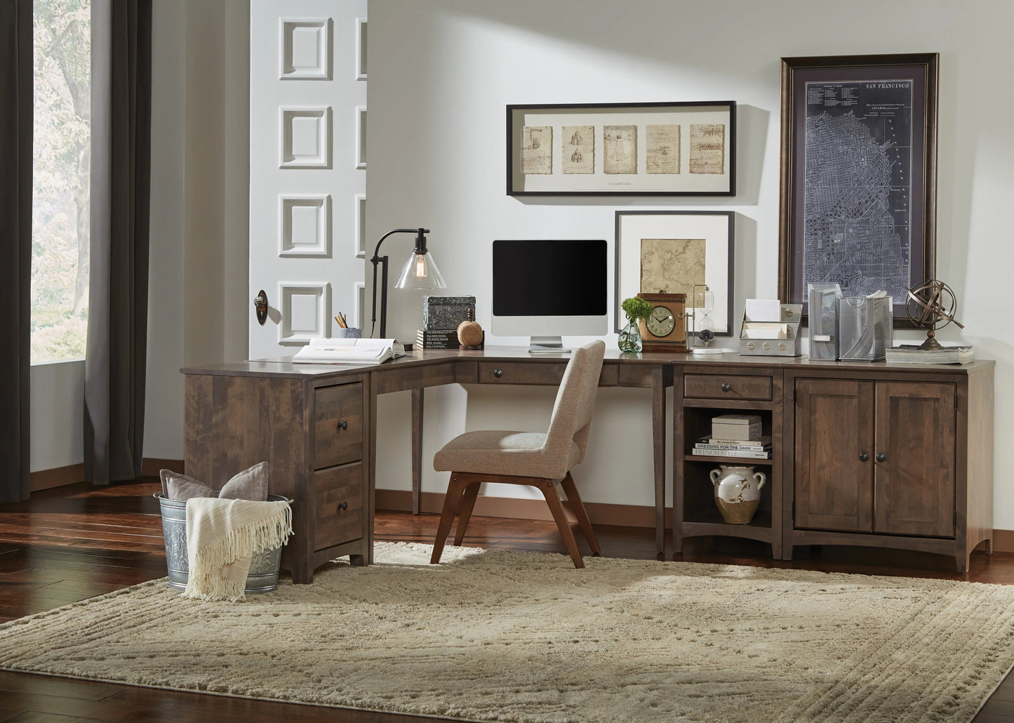 Bureau modulaire en coin Alder
